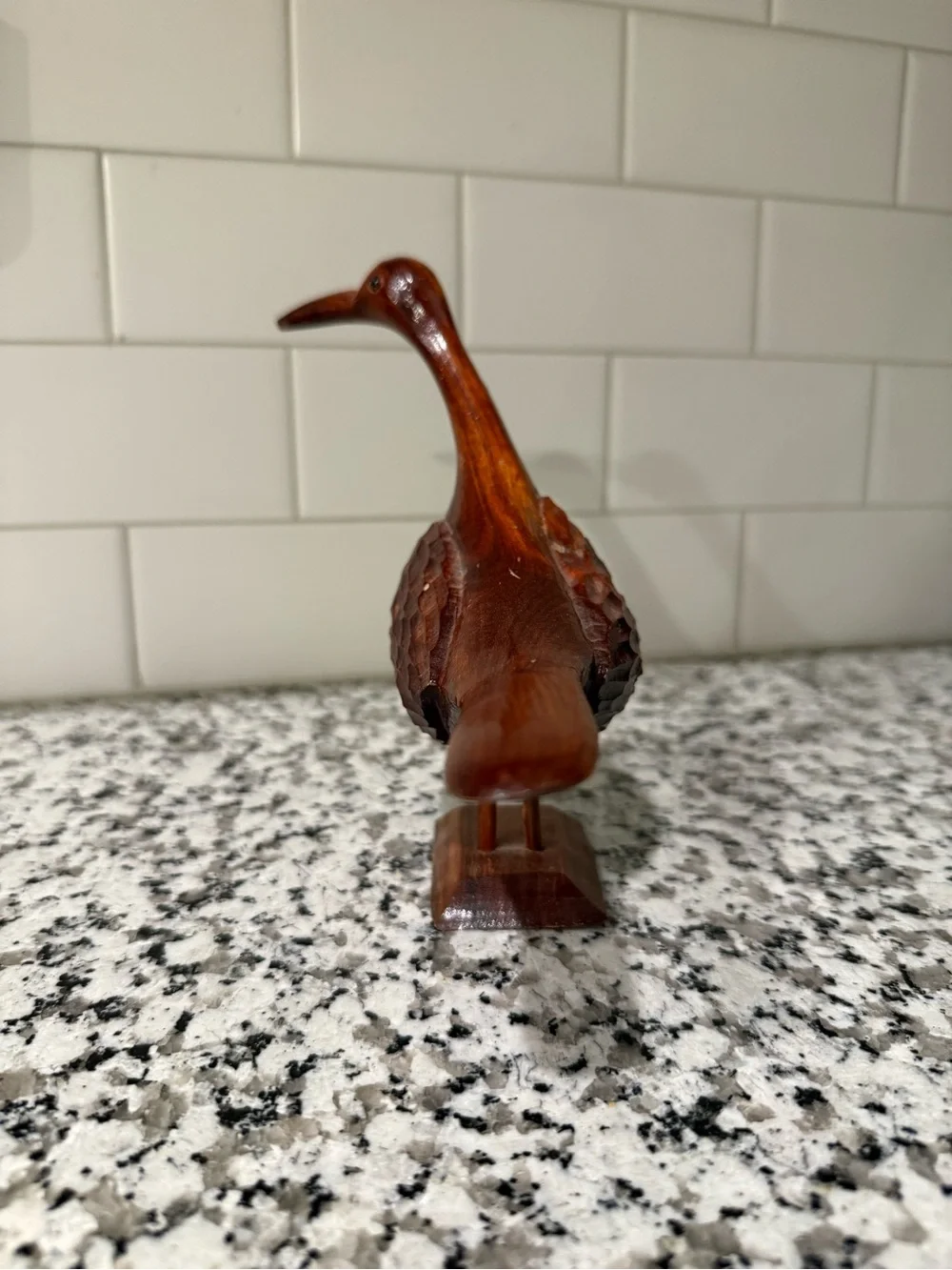 Hand-Carved Wooden Bird Décor - Brown